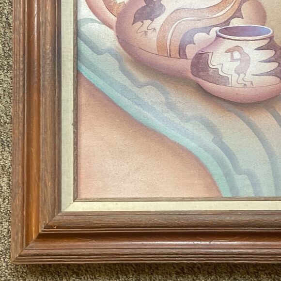 VTG,Myong Mario Native Jung Southwest Sand Art Painting Native American Frame - Picture 4 of 16